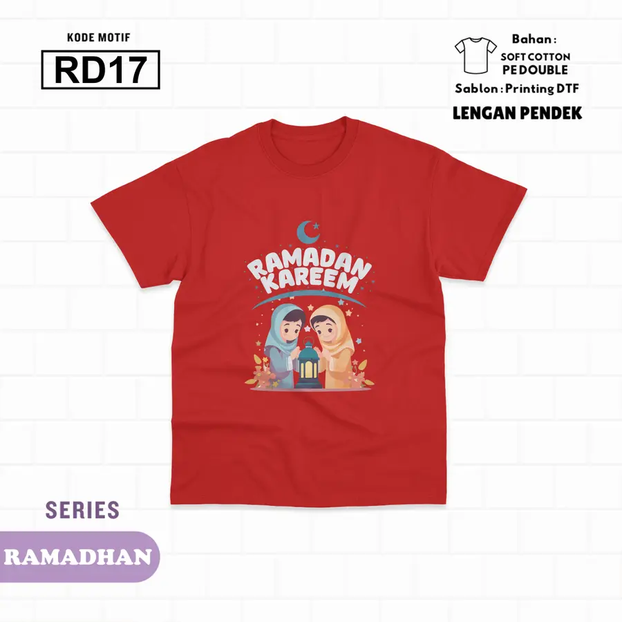 RD17 - Kaos Kids Soft Cotton Pendek [Varian: L (5-6 y) / Hitam]