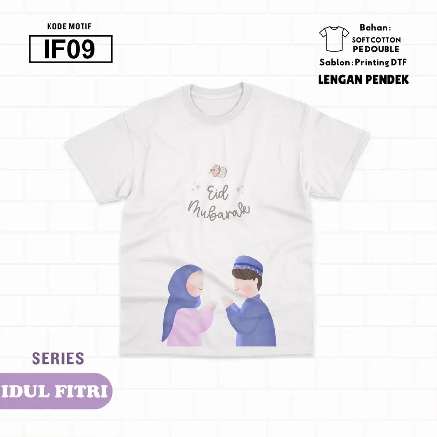 IF09 - Kaos Kids Soft Cotton Pendek [Varian: L (5-6 y) / Hitam]