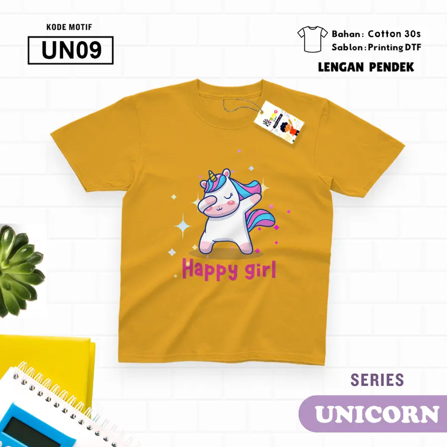 UN09 - Kaos Dewasa Cotton 30s Pendek [Varian: M / Biru Turkish]