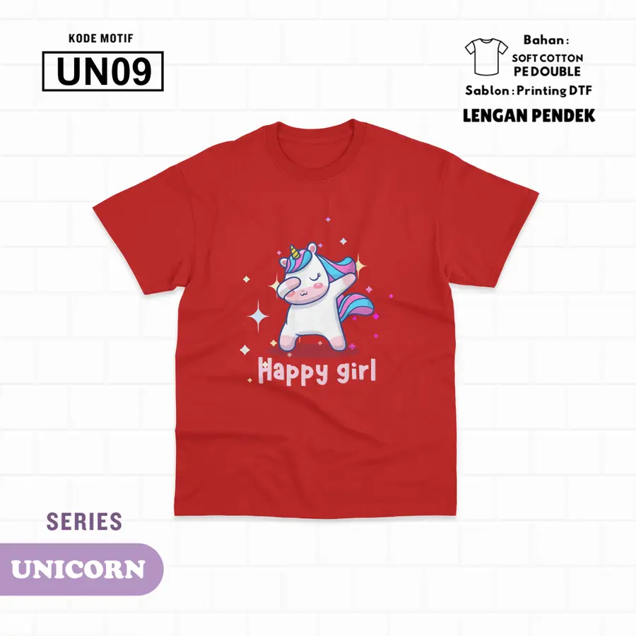 UN09 - Kaos Kids Soft Cotton Pendek [Varian: L (5-6 y) / Hitam]