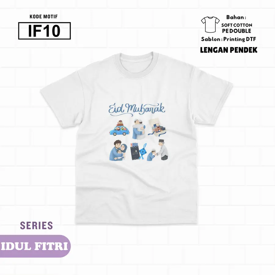 IF10 - Kaos Kids Soft Cotton Pendek [Varian: L (5-6 y) / Hitam]