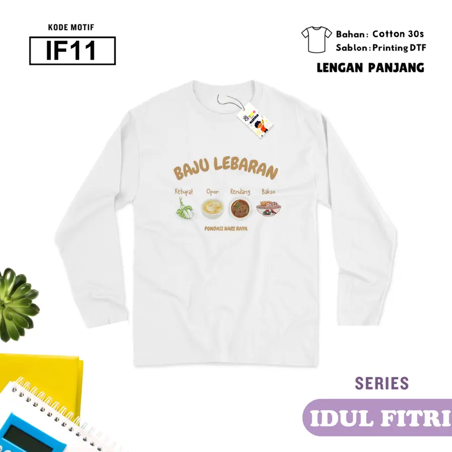 IF11 - Kaos Kids/Junior Cotton 30s Panjang [Varian: S Kids (1-2 y) / Biru Turkish]
