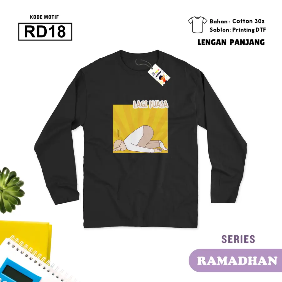 RD18 - Kaos Kids/Junior Cotton 30s Panjang [Varian: S Kids (1-2 y) / Biru Turkish]