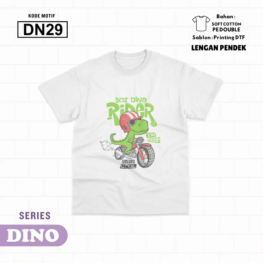 DN29 - Kaos Kids Soft Cotton Pendek [Varian: L (5-6 y) / Hitam]