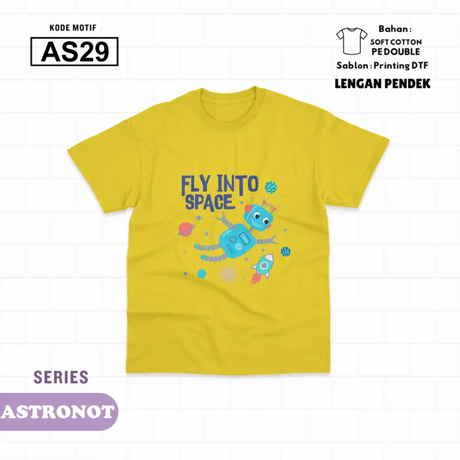 AS29 - Kaos Kids Soft Cotton Pendek [Varian: L (5-6 y) / Hitam]