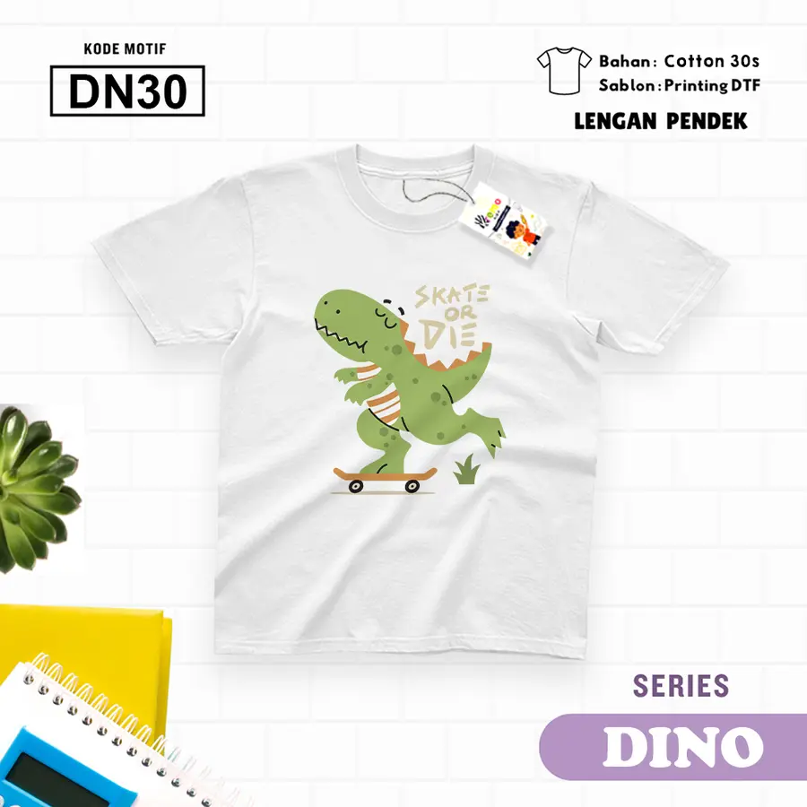 DN30 - Kaos Dewasa Cotton 30s Pendek [Varian: M / Biru Turkish]