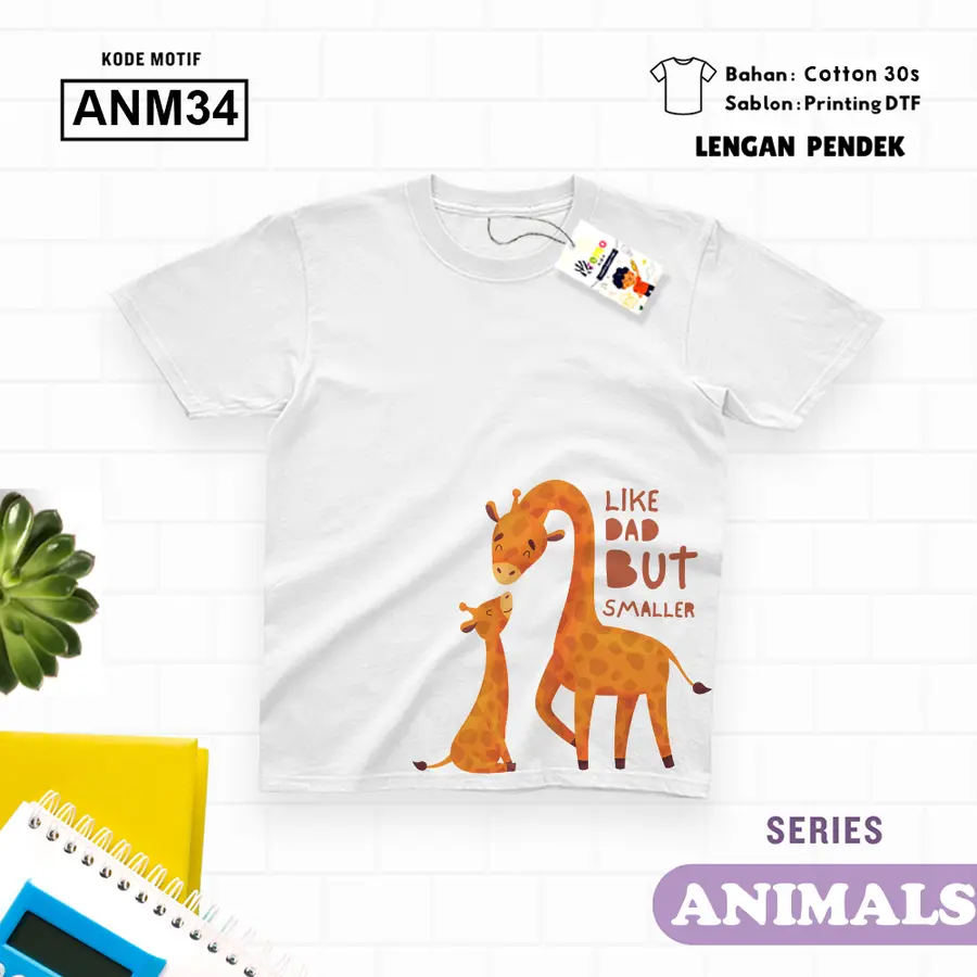 ANM34 - Kaos Dewasa Cotton 30s Pendek [Varian: M / Biru Turkish]