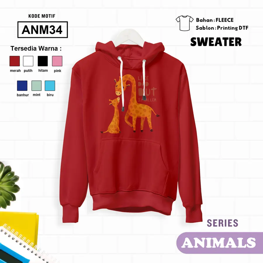 ANM34- Sweater Kids Fleece Panjang [Varian: L (5-6 y) / Banhur]
