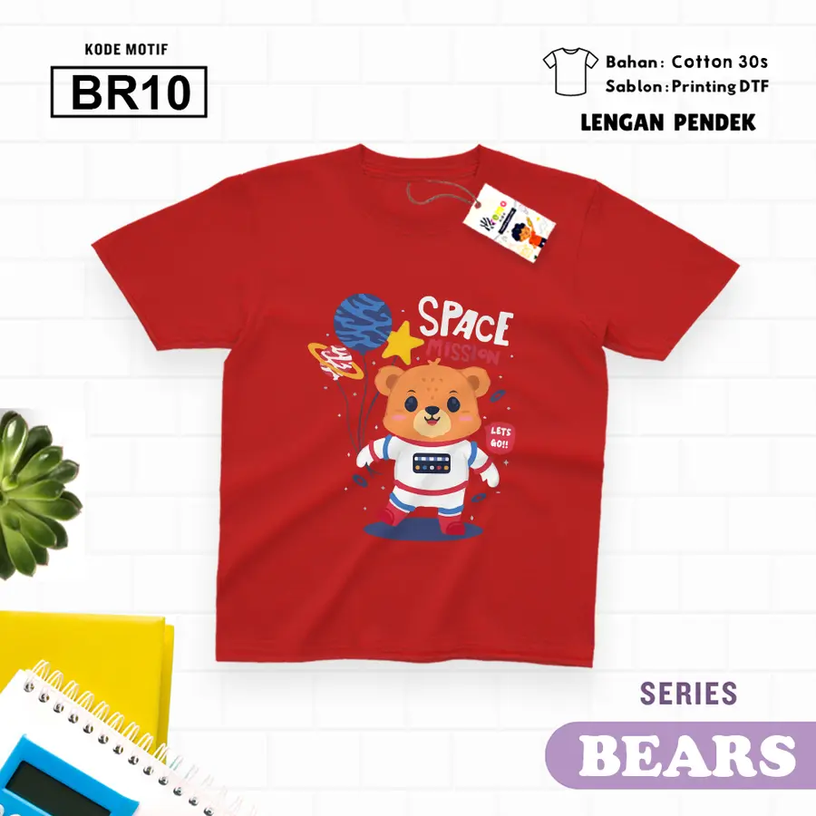BR10 - Kaos Dewasa Cotton 30s Pendek [Varian: M / Biru Turkish]