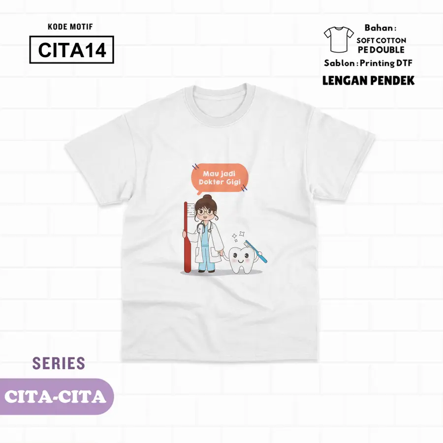 CITA14 - Kaos Kids Soft Cotton Pendek [Varian: L (5-6 y) / Hitam]