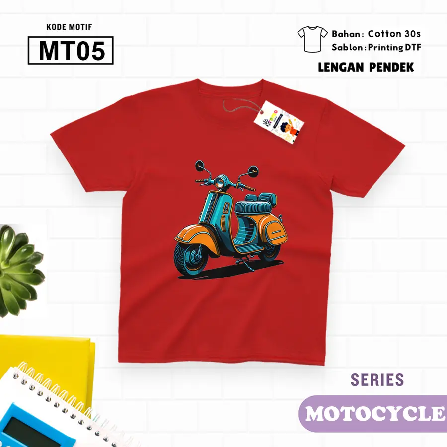 MT06 - Kaos Kids/Junior Cotton 30s Pendek [Varian: S Kids (1-2 y) / Biru Turkish]