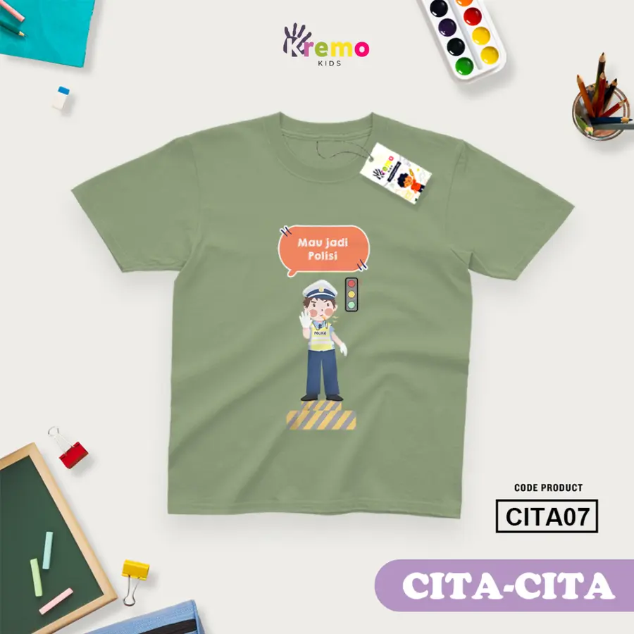 CITA07 - Kaos Kids/Junior Cotton 30s Pendek [Varian: L Junior (11-12 y) / Biru Turkish]