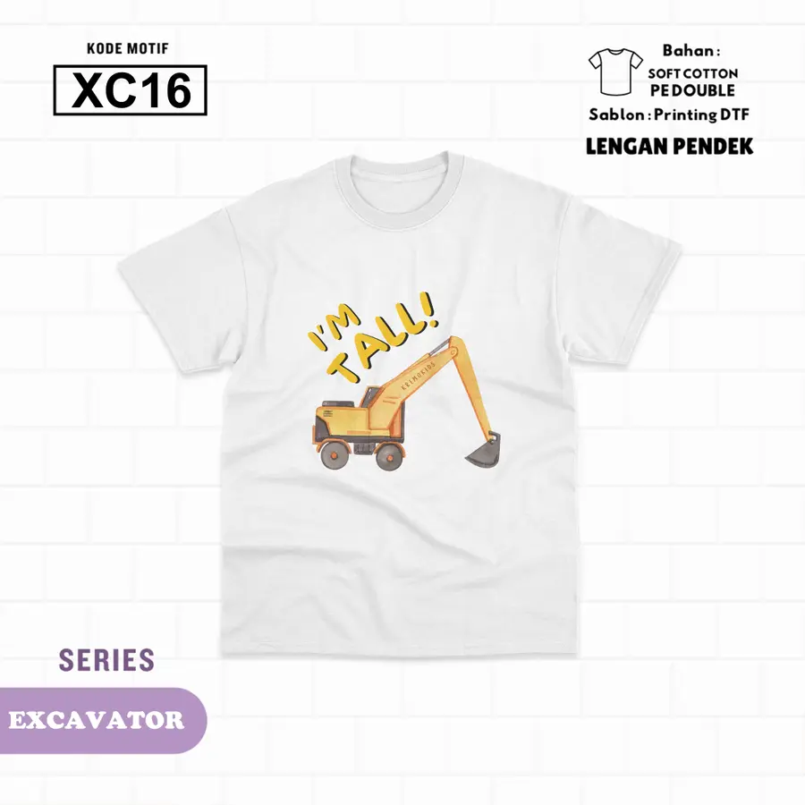XC16 - Kaos Kids Soft Cotton Pendek [Varian: L (5-6 y) / Hitam]