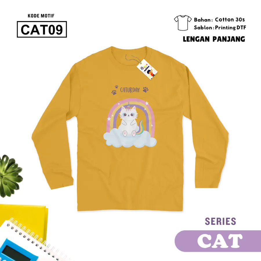 CAT09 - Kaos Kids/Junior Cotton 30s Panjang [Varian: S Kids (1-2 y) / Biru Turkish]