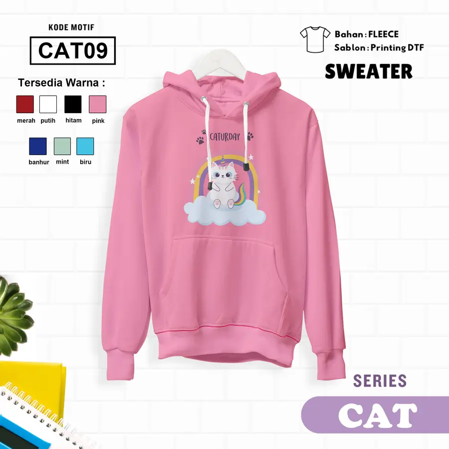 CAT09 - Sweater Kids Fleece Panjang [Varian: L (5-6 y) / Biru]