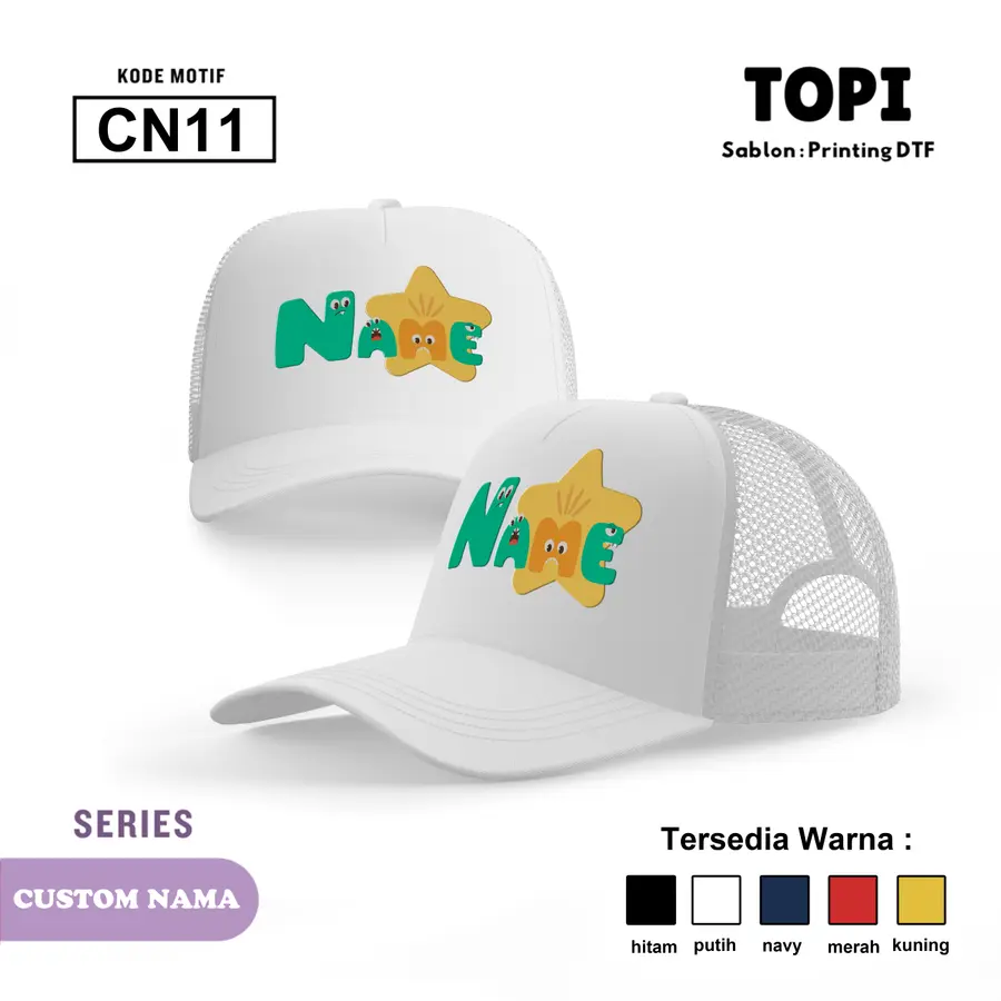 CN11 - Topi (CUSTOM NAMA) [Varian: Hitam]