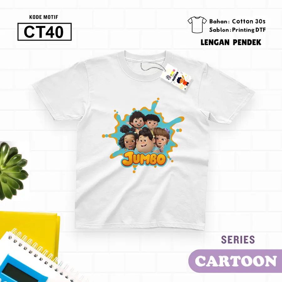CT40 - Kaos Dewasa Cotton 30s Pendek [Varian: M / Biru Turkish]