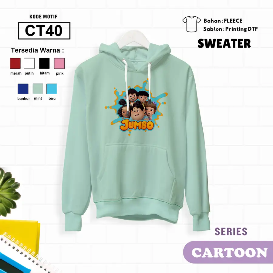 CT40- Sweater Kids Fleece Panjang [Varian: L (5-6 y) / Biru]
