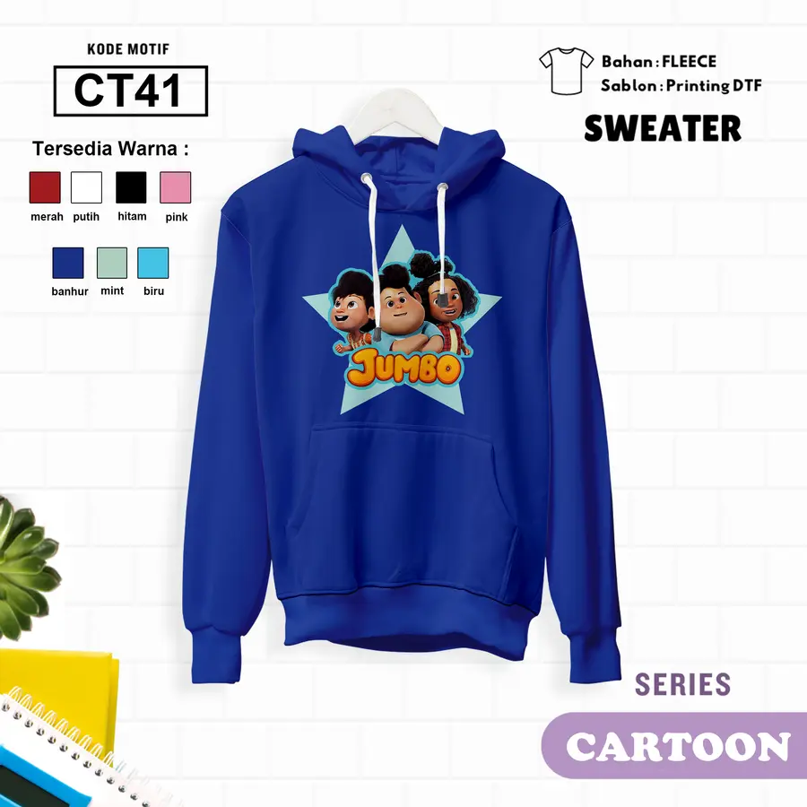 CT41 - Sweater Kids Fleece Panjang [Varian: L (5-6 y) / Biru]