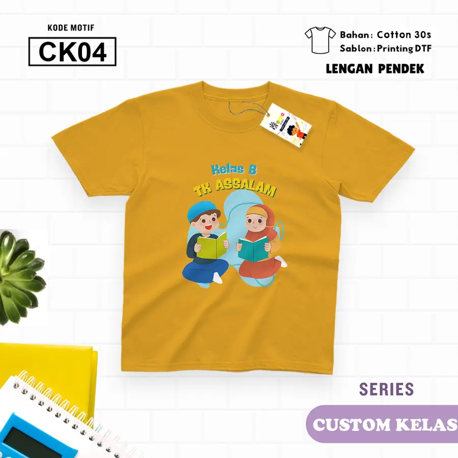 CK04 - Kaos Kids/Junior Cotton 30s Pendek [Varian: S Kids (1-2 y) / Biru Turkish]