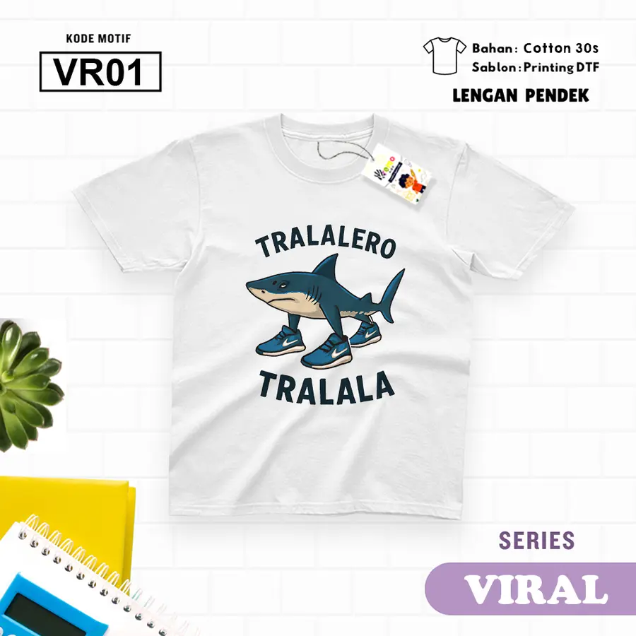 VR01 - Kaos Kids/Junior Cotton 30s Pendek [Varian: S Kids (1-2 y) / Biru Turkish]
