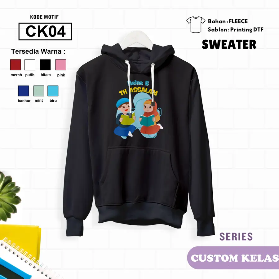 CK04 - Sweater Kids Fleece Panjang [Varian: L (5-6 y) / Biru]