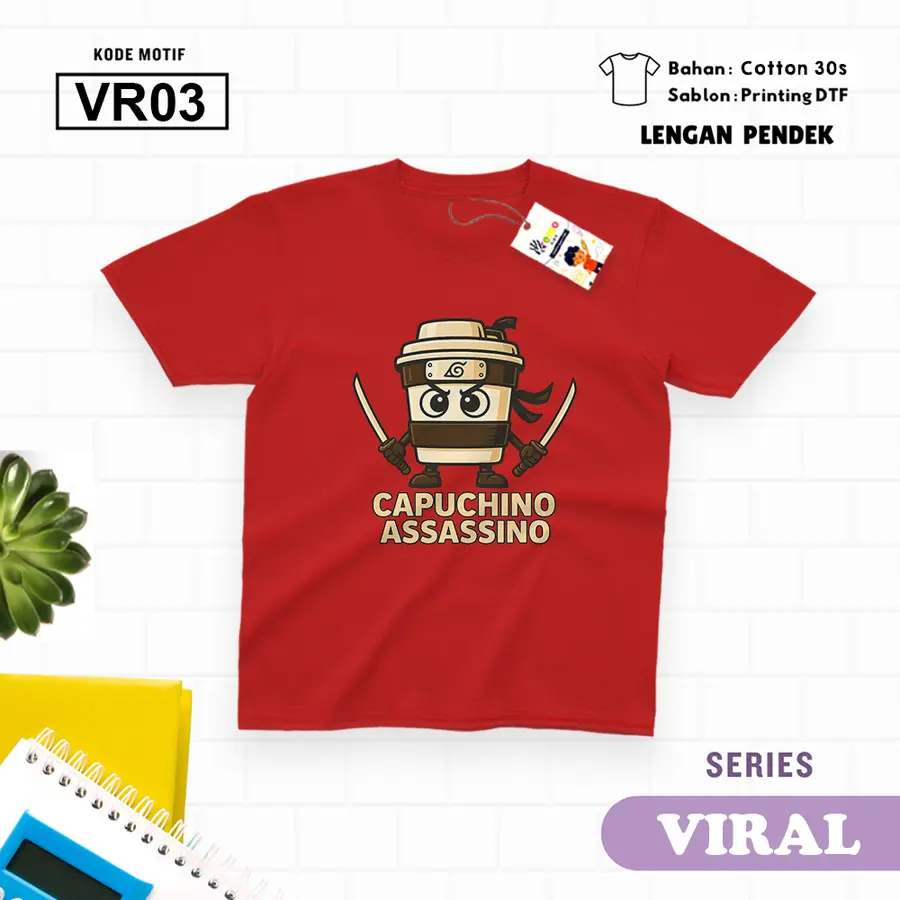 VR03 - Kaos Dewasa Cotton 30s Pendek [Varian: M / Biru Turkish]