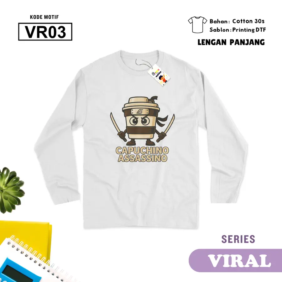 VR03 - Kaos Kids/Junior Cotton 30s Panjang [Varian: S Kids (1-2 y) / Biru Turkish]