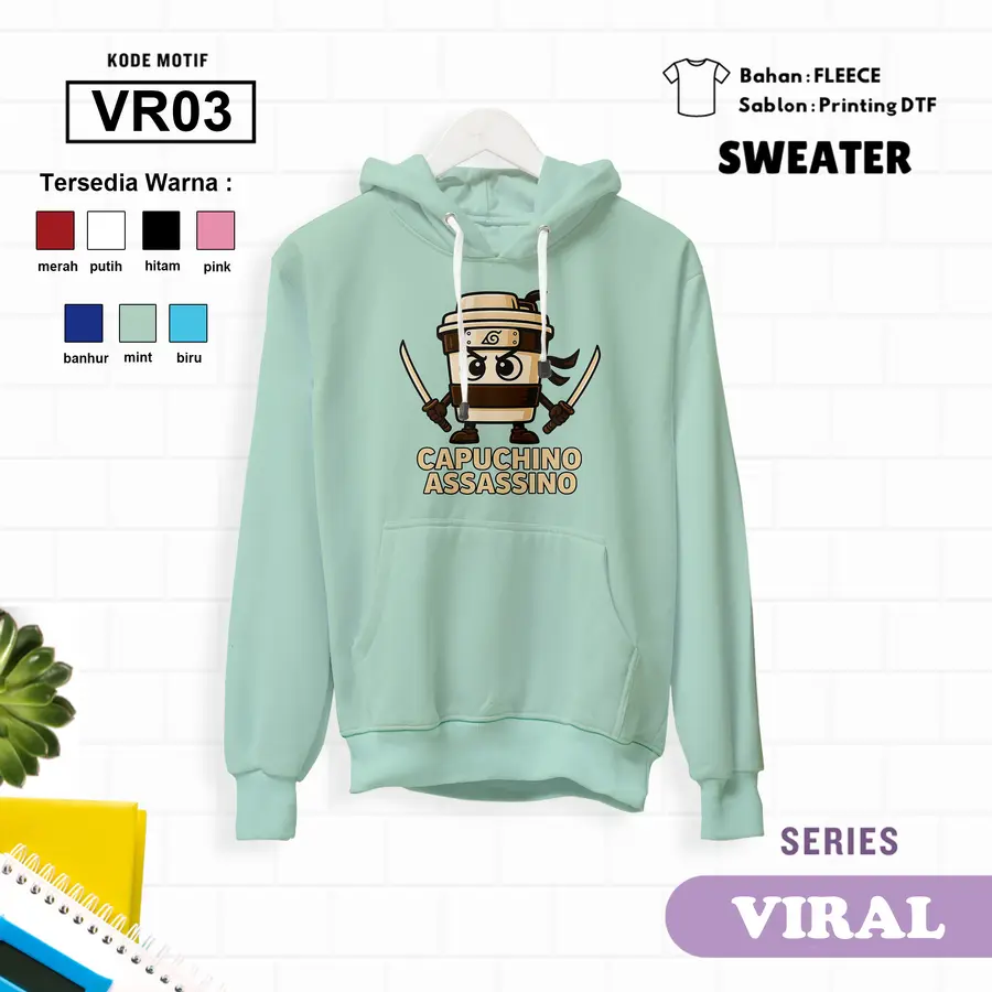 VR03 - Sweater Kids Fleece Panjang [Varian: L (5-6 y) / Biru]