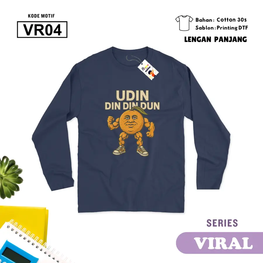 VR04 - Kaos Kids/Junior Cotton 30s Panjang [Varian: S Kids (1-2 y) / Biru Turkish]