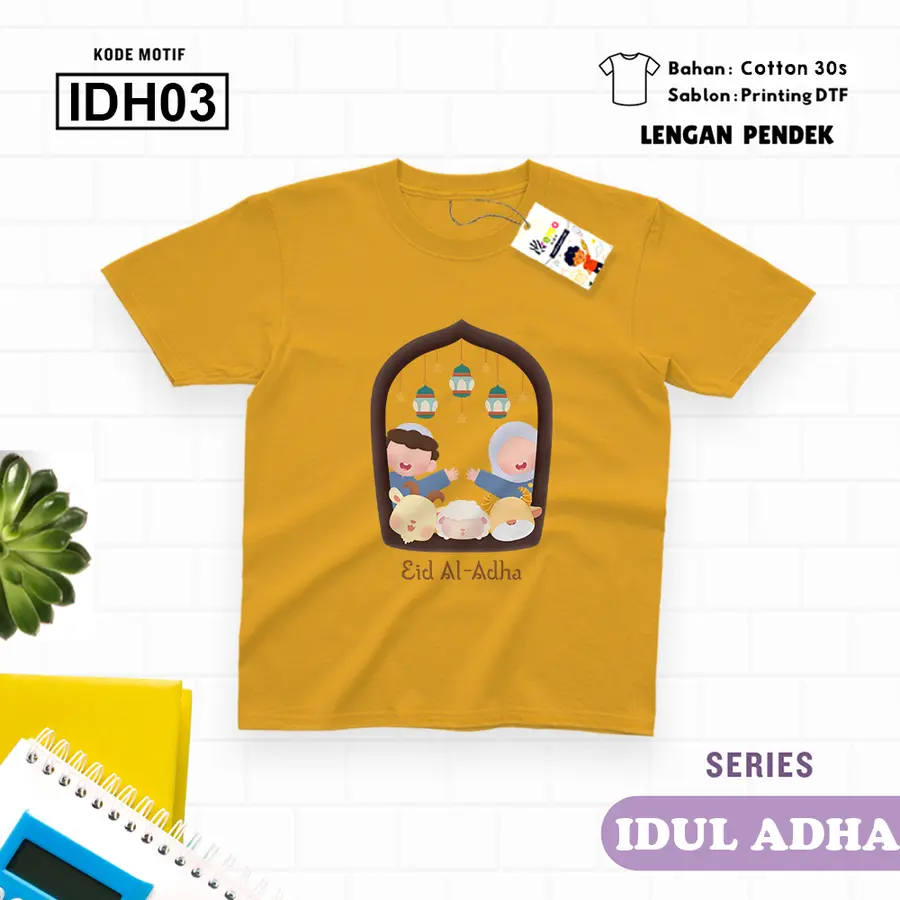 IDH03 - Kaos Dewasa Cotton 30s Pendek [Varian: M / Biru Turkish]