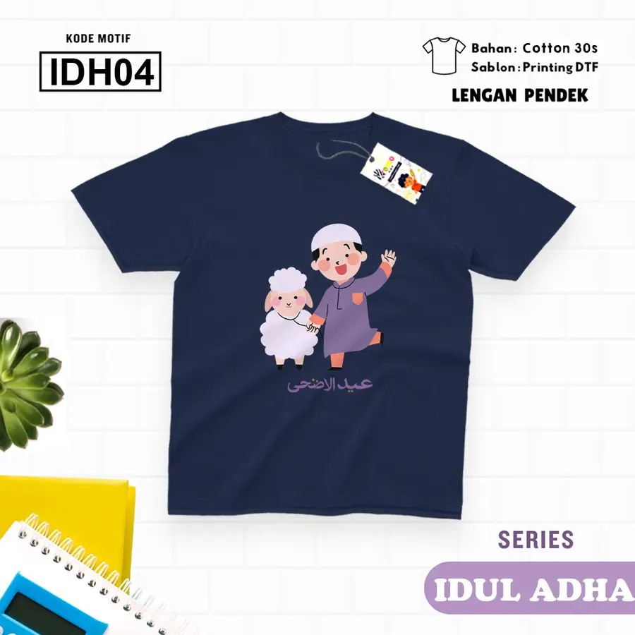 IDH04 - Kaos Dewasa Cotton 30s Pendek [Varian: M / Biru Turkish]