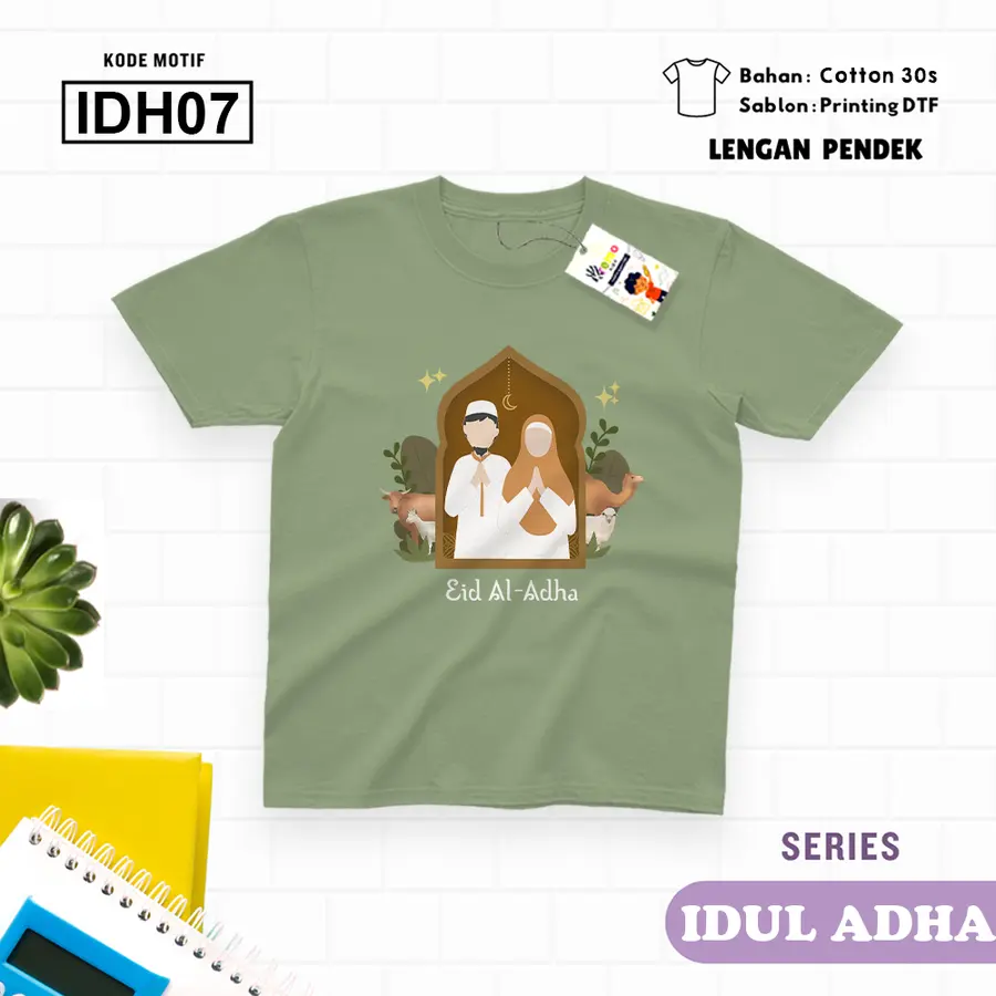 IDH07 - Kaos Dewasa Cotton 30s Pendek [Varian: M / Biru Turkish]