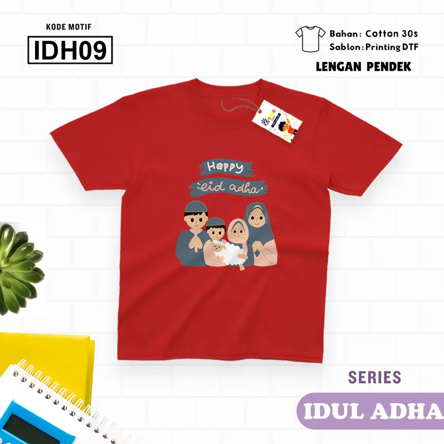 IDH09 - Kaos Dewasa Cotton 30s Pendek [Varian: M / Biru Turkish]