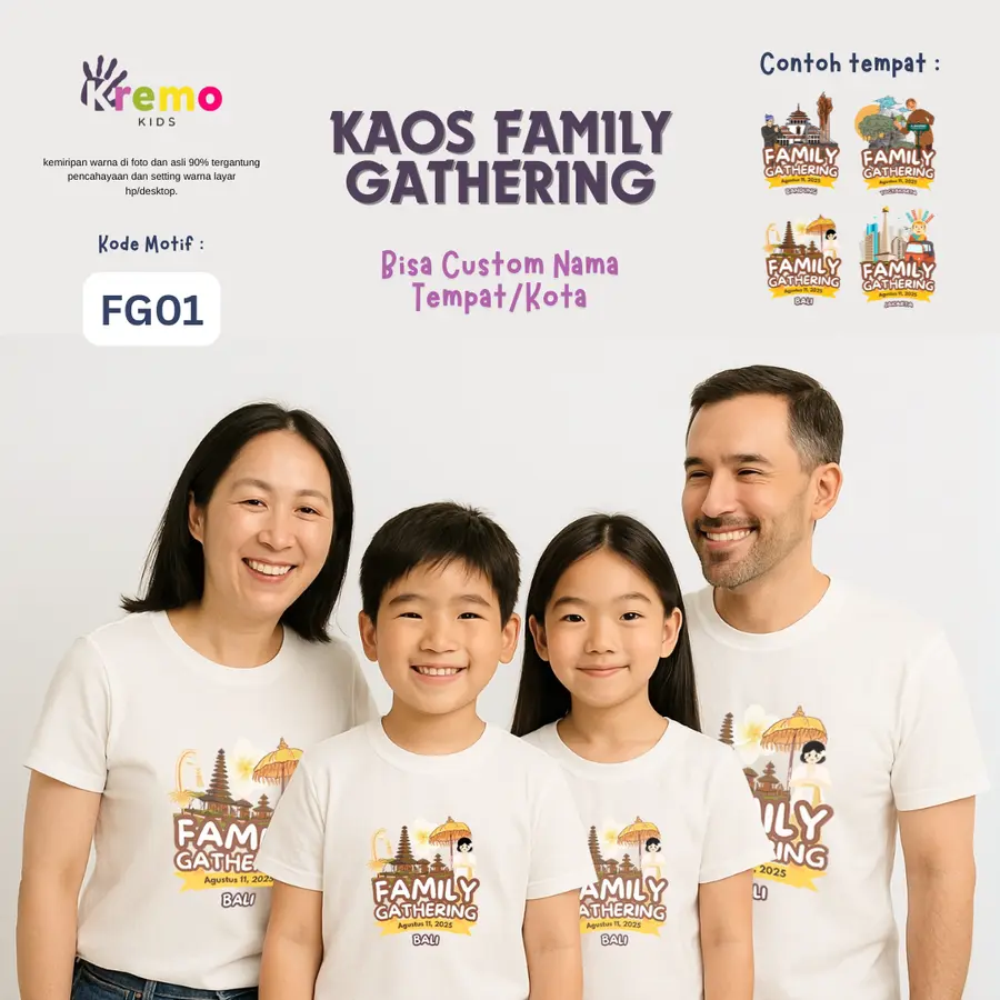 FG01 - Kaos Dewasa Cotton 30s Pendek (CUSTOM GATHERING) [Varian: M / Biru Turkish]