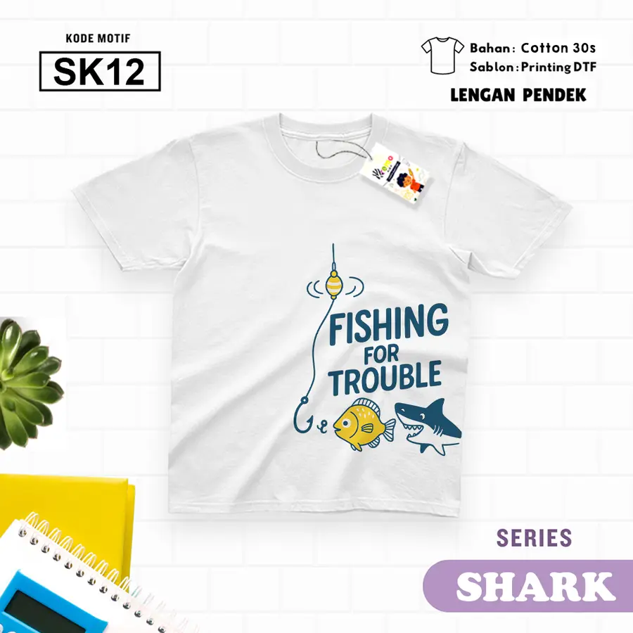 SK12 - Kaos Dewasa Cotton 30s Pendek [Varian: M / Biru Turkish]