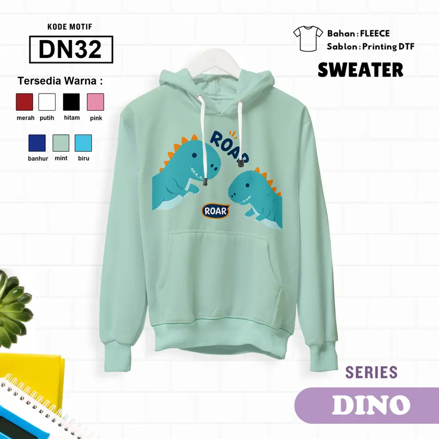 DN32 - Sweater Kids Fleece Panjang [Varian: L (5-6 y) / Biru]