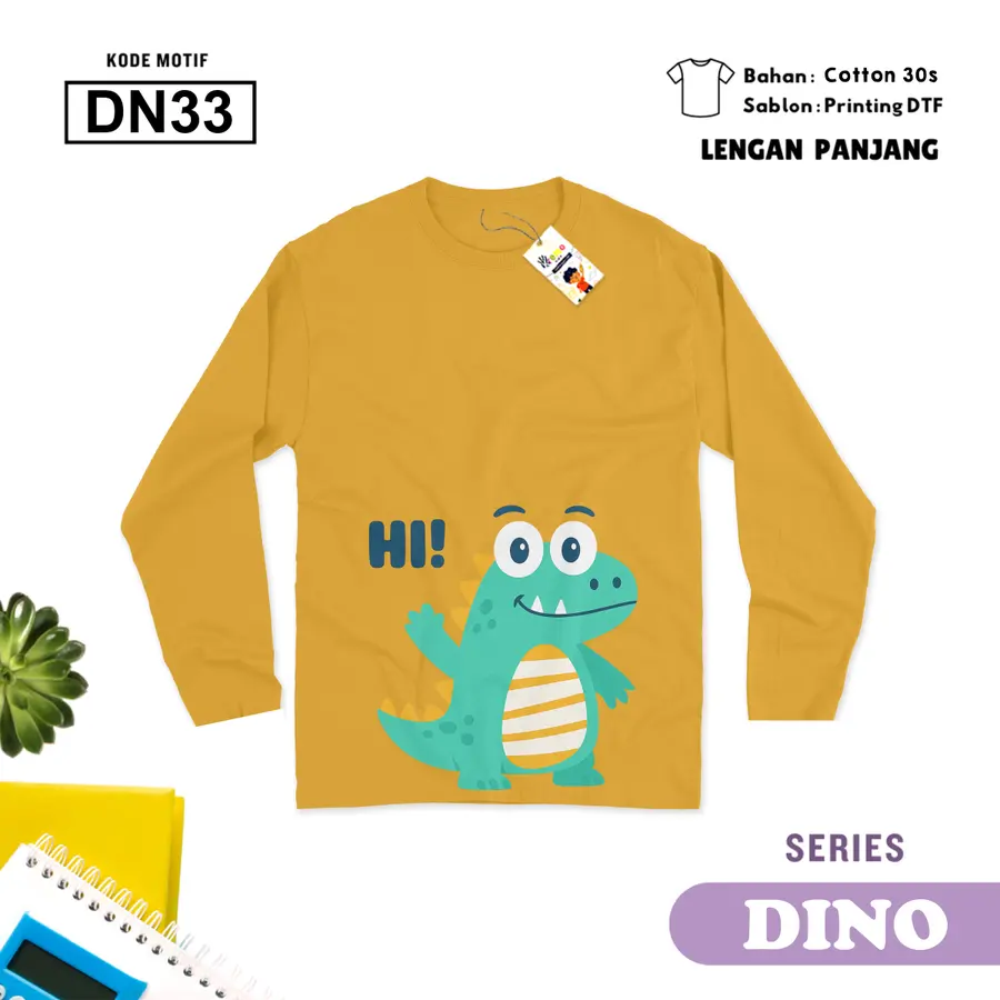 DN33 - Kaos Dewasa Cotton 30s Panjang [Varian: M / Hitam]