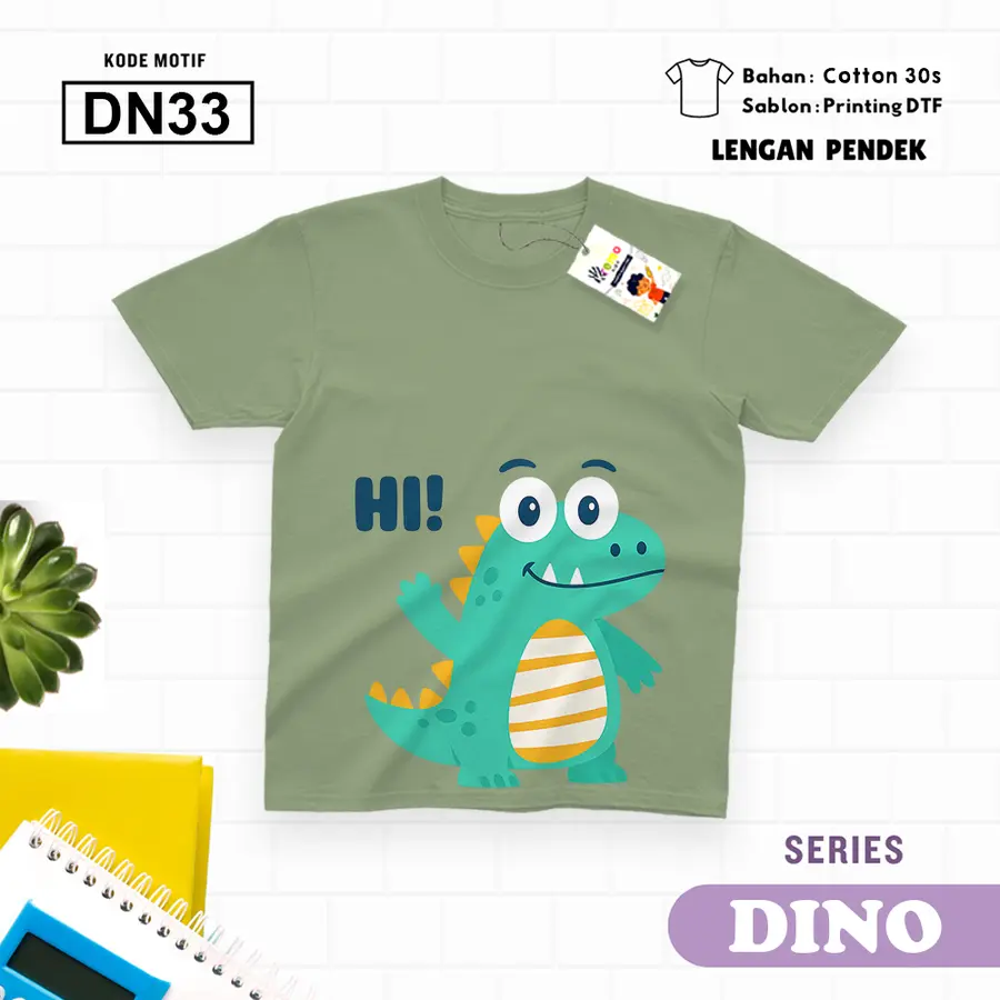 DN33 - Kaos Dewasa Cotton 30s Pendek [Varian: M / Biru Turkish]