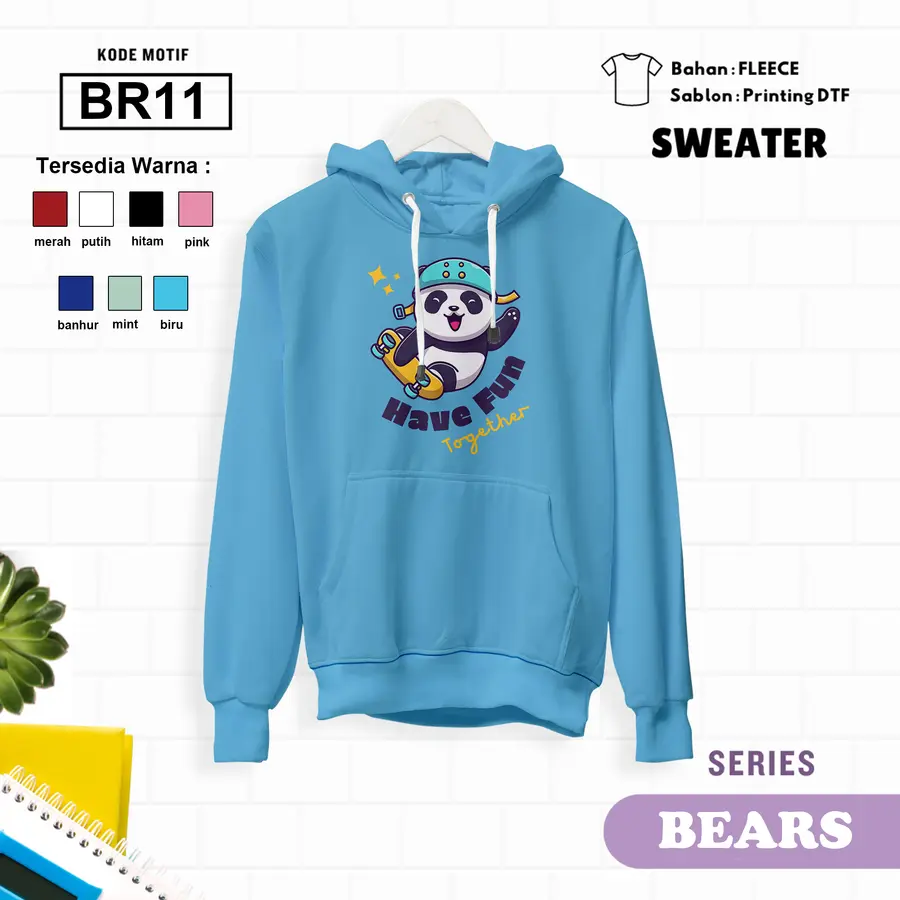 BR11 - Sweater Kids Fleece Panjang [Varian: L (5-6 y) / Banhur]