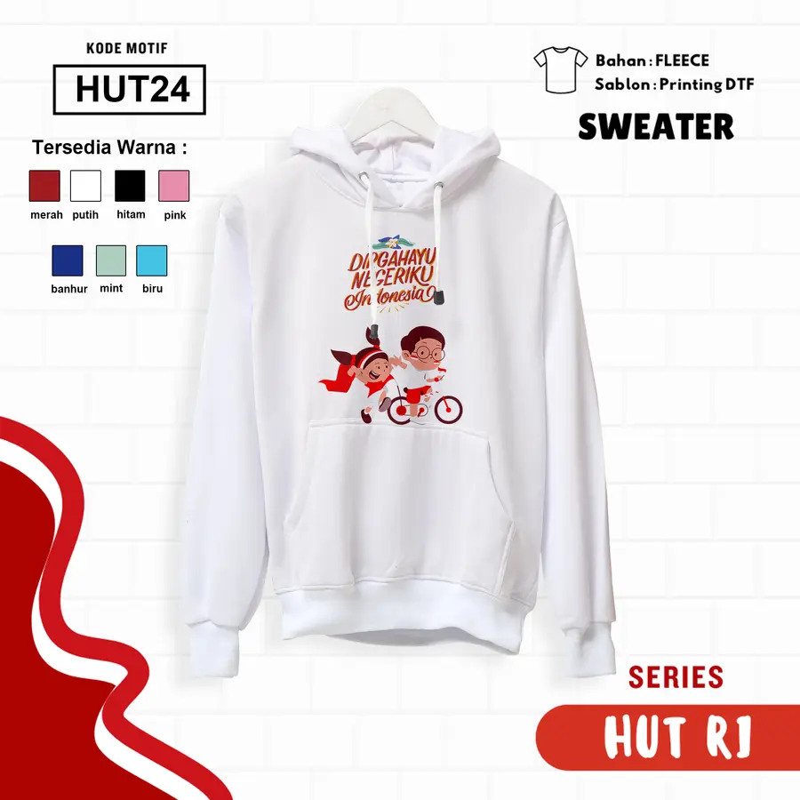 HUT24 - Sweater Kids Fleece Panjang [Varian: L (5-6 y) / Biru]