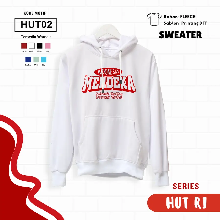 HUT02 - Sweater Kids Fleece Panjang [Varian: L (5-6 y) / Biru]