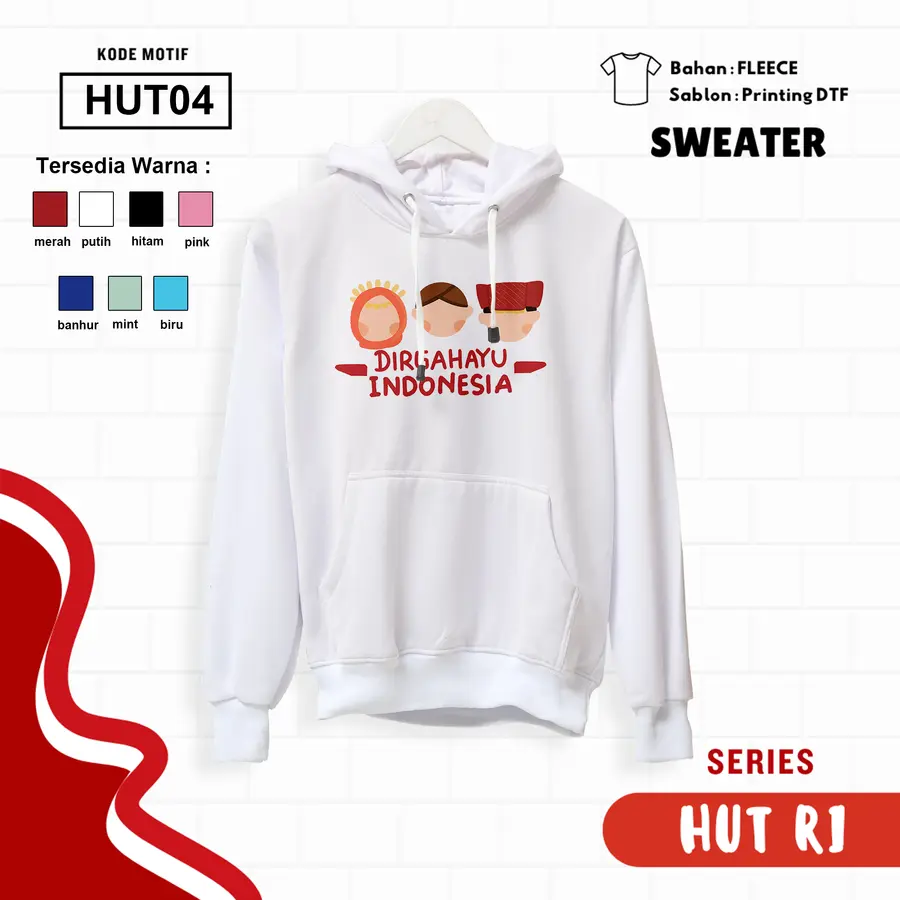 HUT04 - Sweater Kids Fleece Panjang [Varian: L (5-6 y) / Biru]