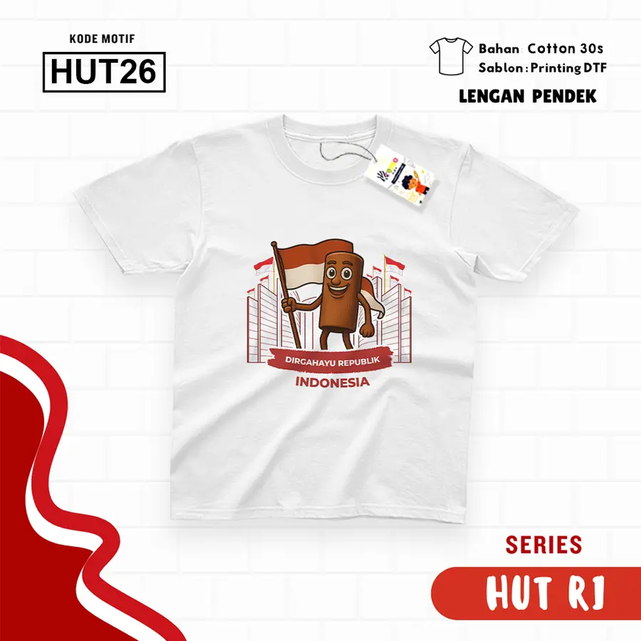 HUT26 - Kaos Kids Cotton 30s Pendek (ANOMALI) [Varian: S Kids (1-2 y) / Biru Turkish]
