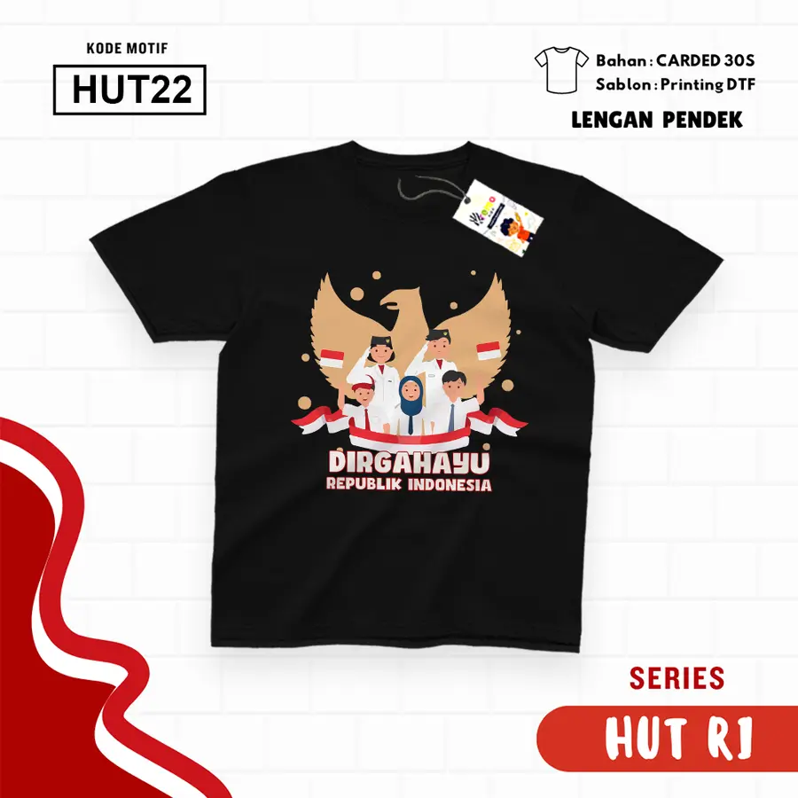HUT22 - Kaos Dewasa Cotton 30s Pendek [Varian: M / Biru Turkish]
