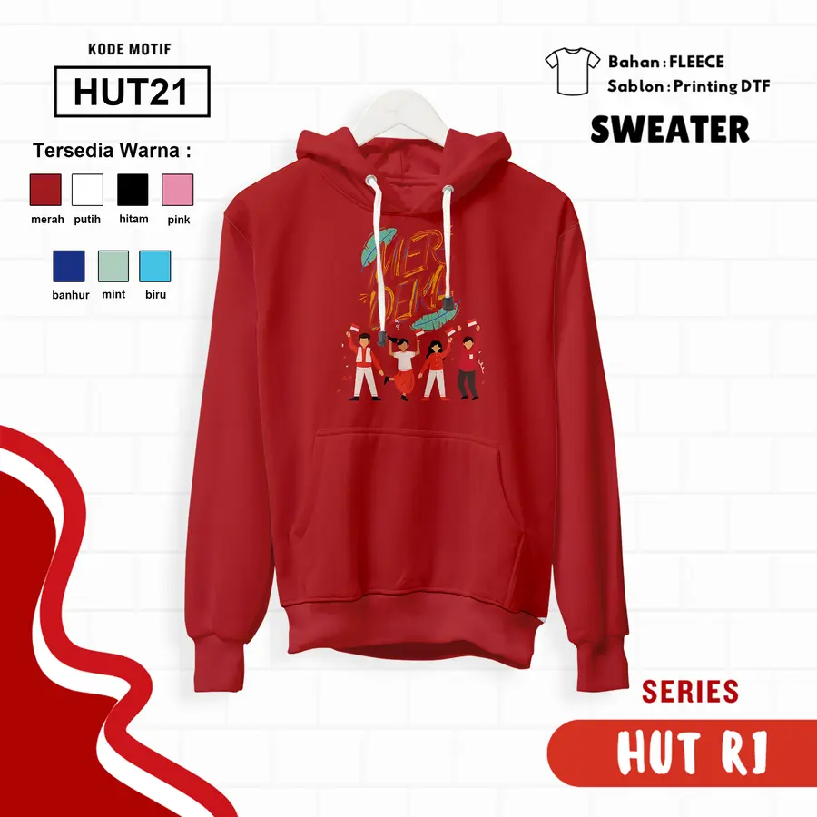 HUT21 - Sweater Kids Fleece Panjang [Varian: L (5-6 y) / Biru]
