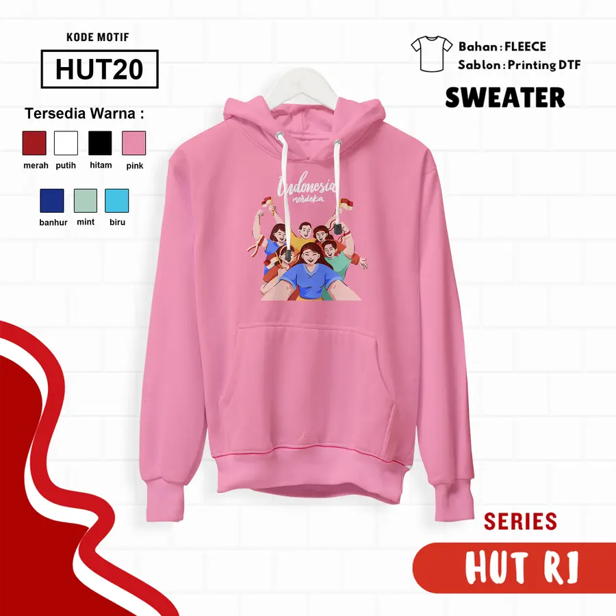HUT20 - Sweater Kids Fleece Panjang [Varian: L (5-6 y) / Biru]