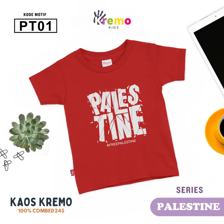 PT01 - Kaos Kids Combed 24s Pendek [Varian: S (3-4 y) / Biru]