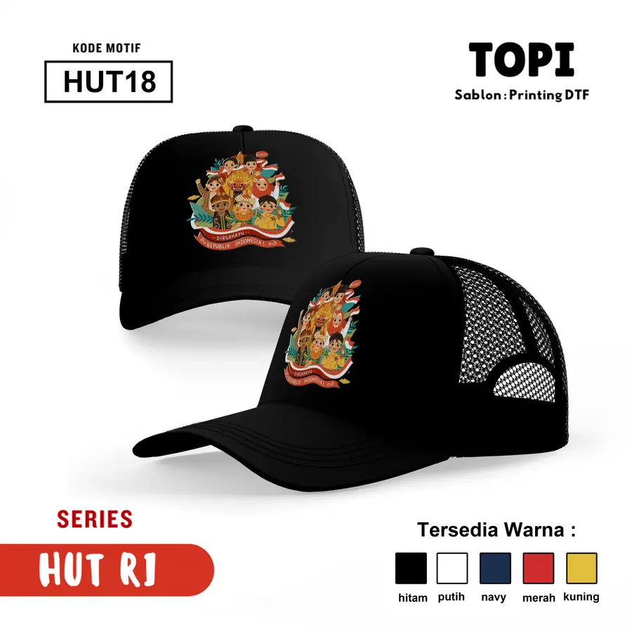 HUT18 - Topi [Varian: Hitam]