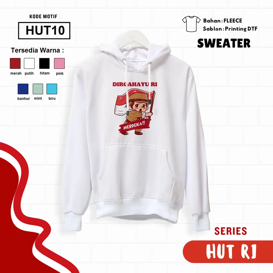 HUT10 - Sweater Kids Fleece Panjang [Varian: L (5-6 y) / Biru]